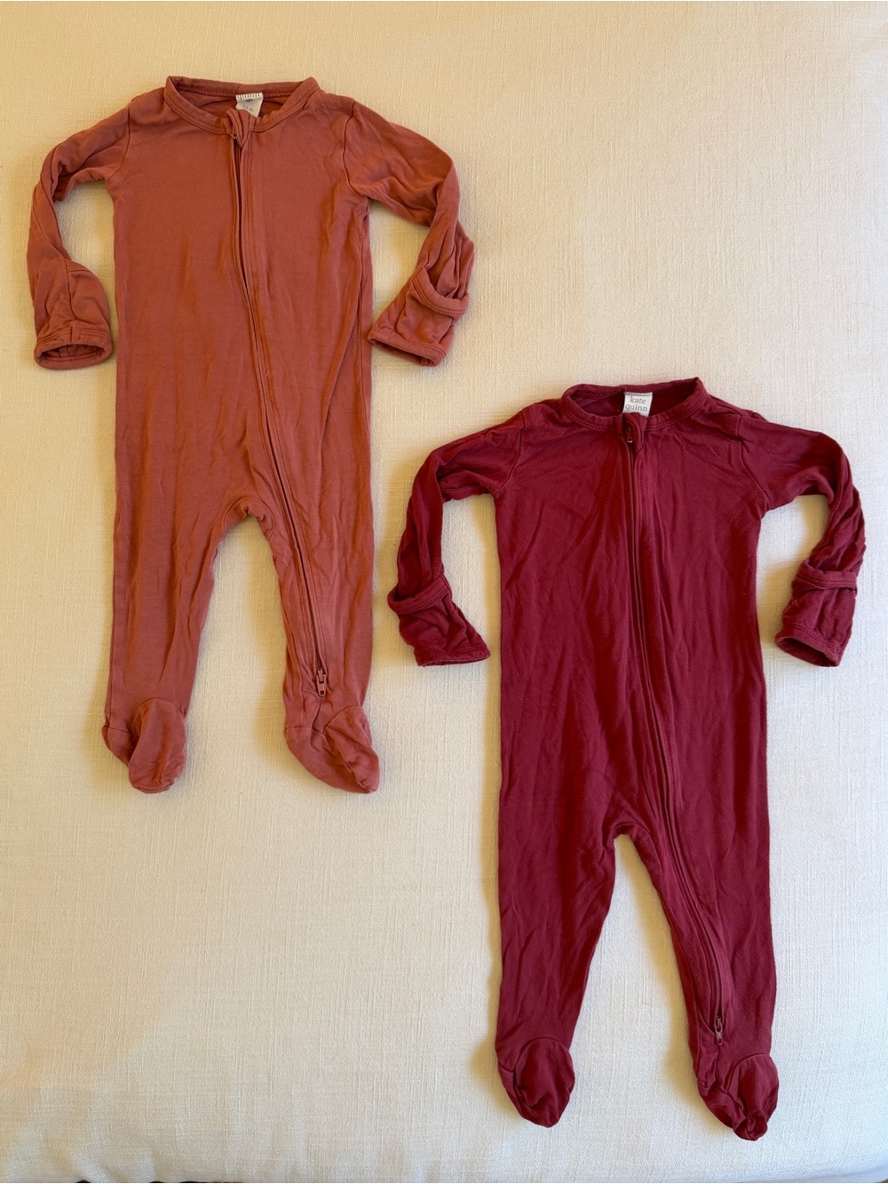 Set of 2 Kate Quinn Bamboo Zip Footies - 3-6m